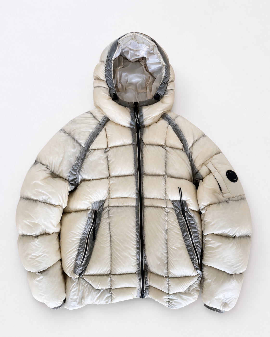 C.P. Company D.D. Shell Hooded Down Jacket - M, Gauze White