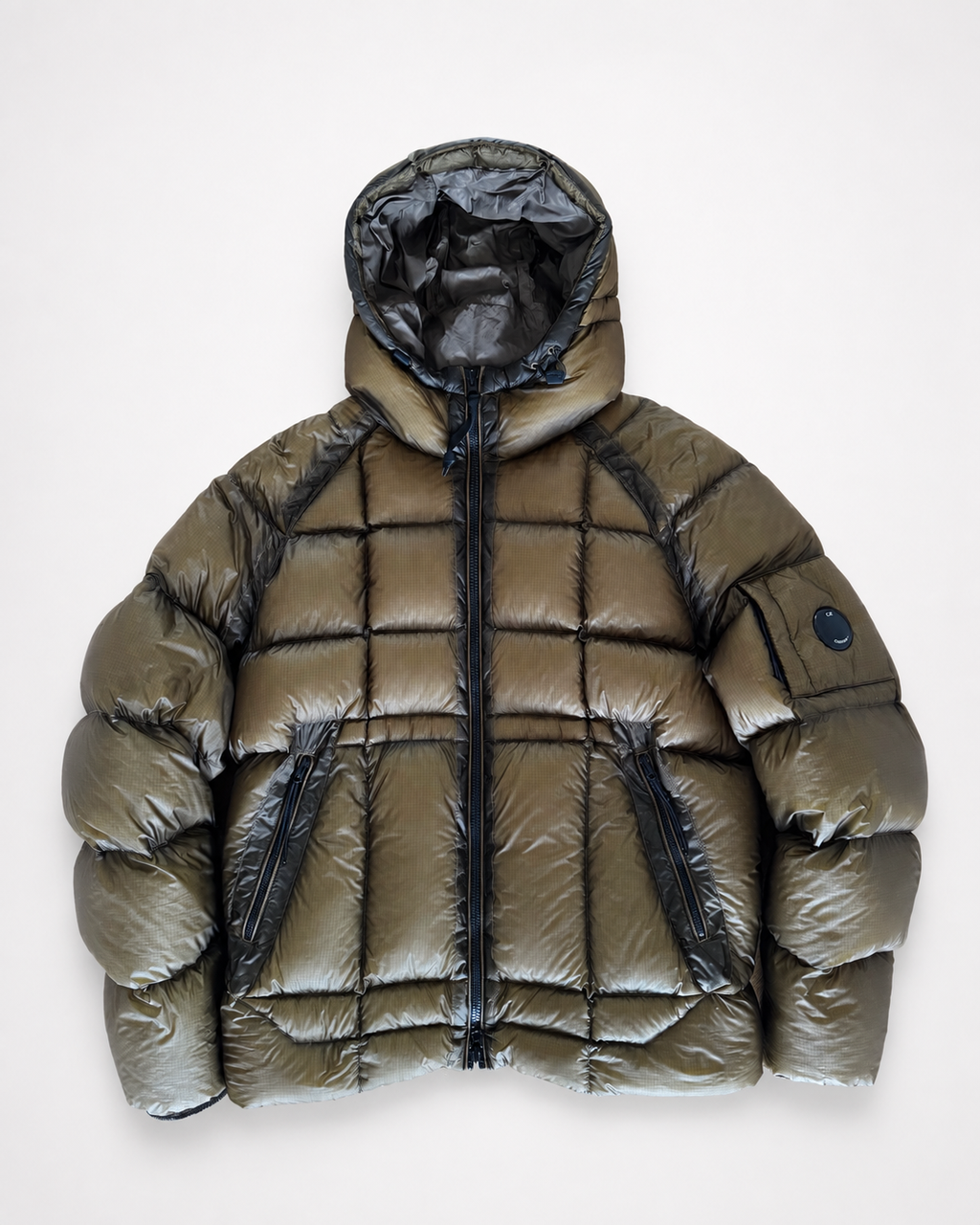 C.P. Company D.D. Shell Hooded Down Jacket  — L, Olive green