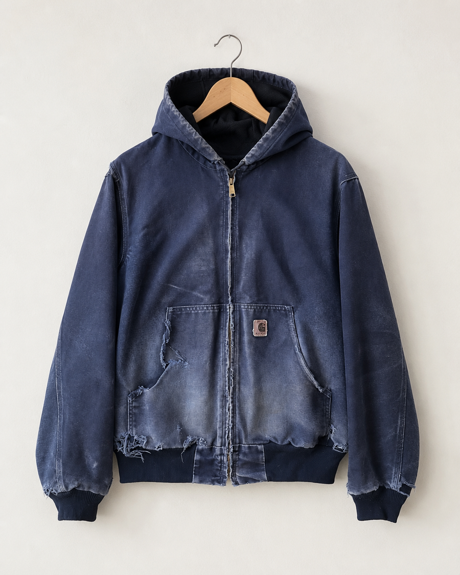 Vintage Carhartt Active Jacket — L, Mørkeblå