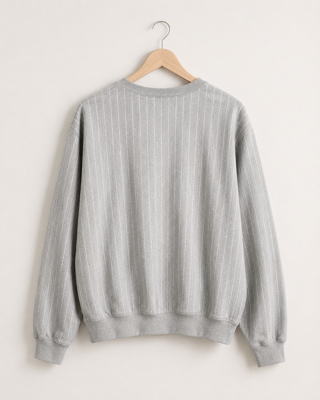 Supreme Pinstripe Crewneck — L, Grå