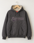 Supreme Quilted Zip Up Hooded Sweatshirt — L, Brun
