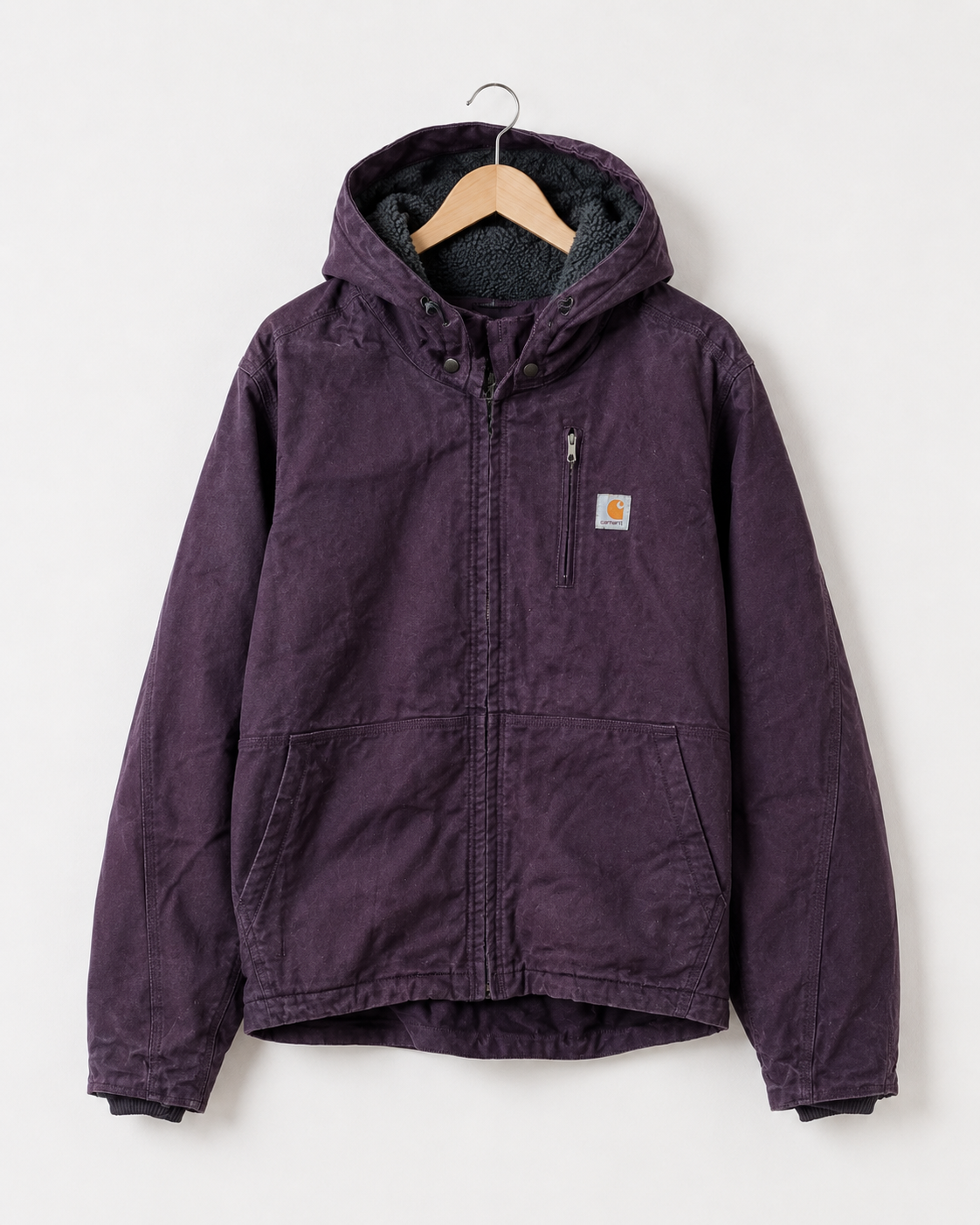 Carhartt Detachable Hood Jacket — W-XXL, Bordeaux