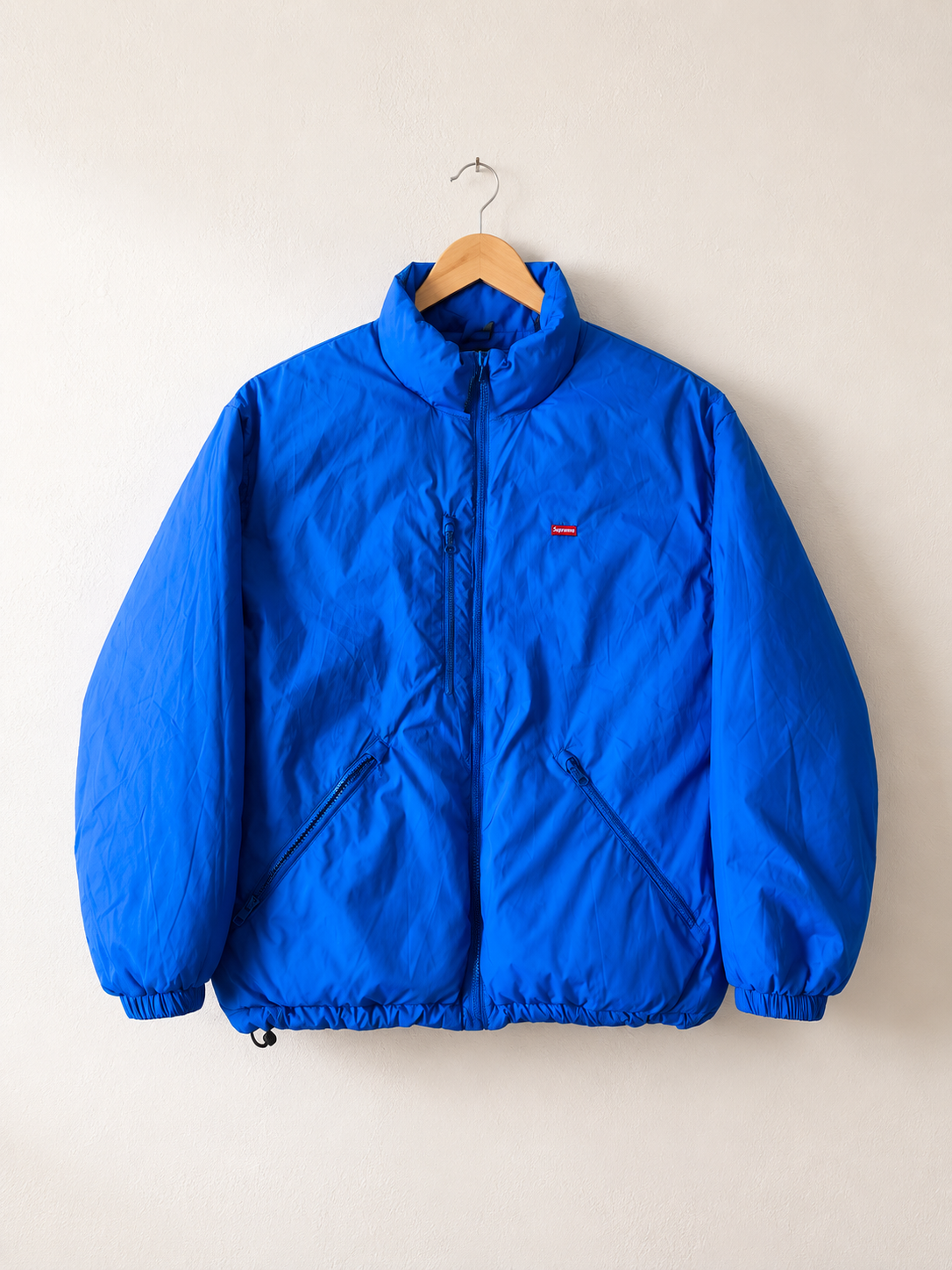 Supreme Watches Reversible Puffy Jacket — S, Blå