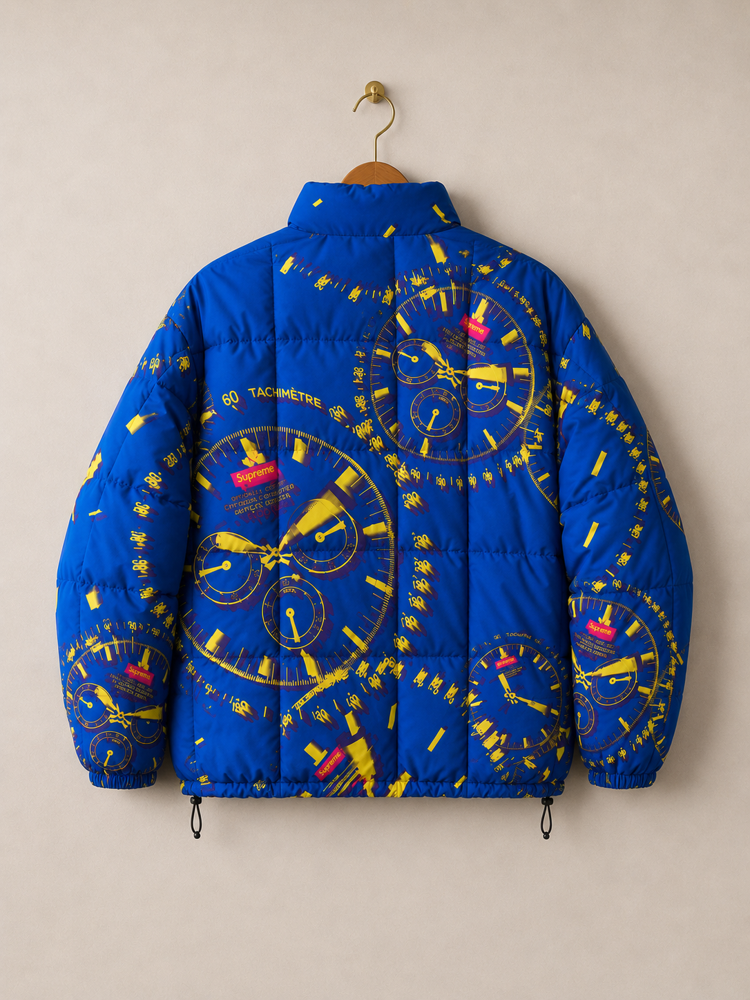 Supreme Watches Reversible Puffy Jacket — S, Blå
