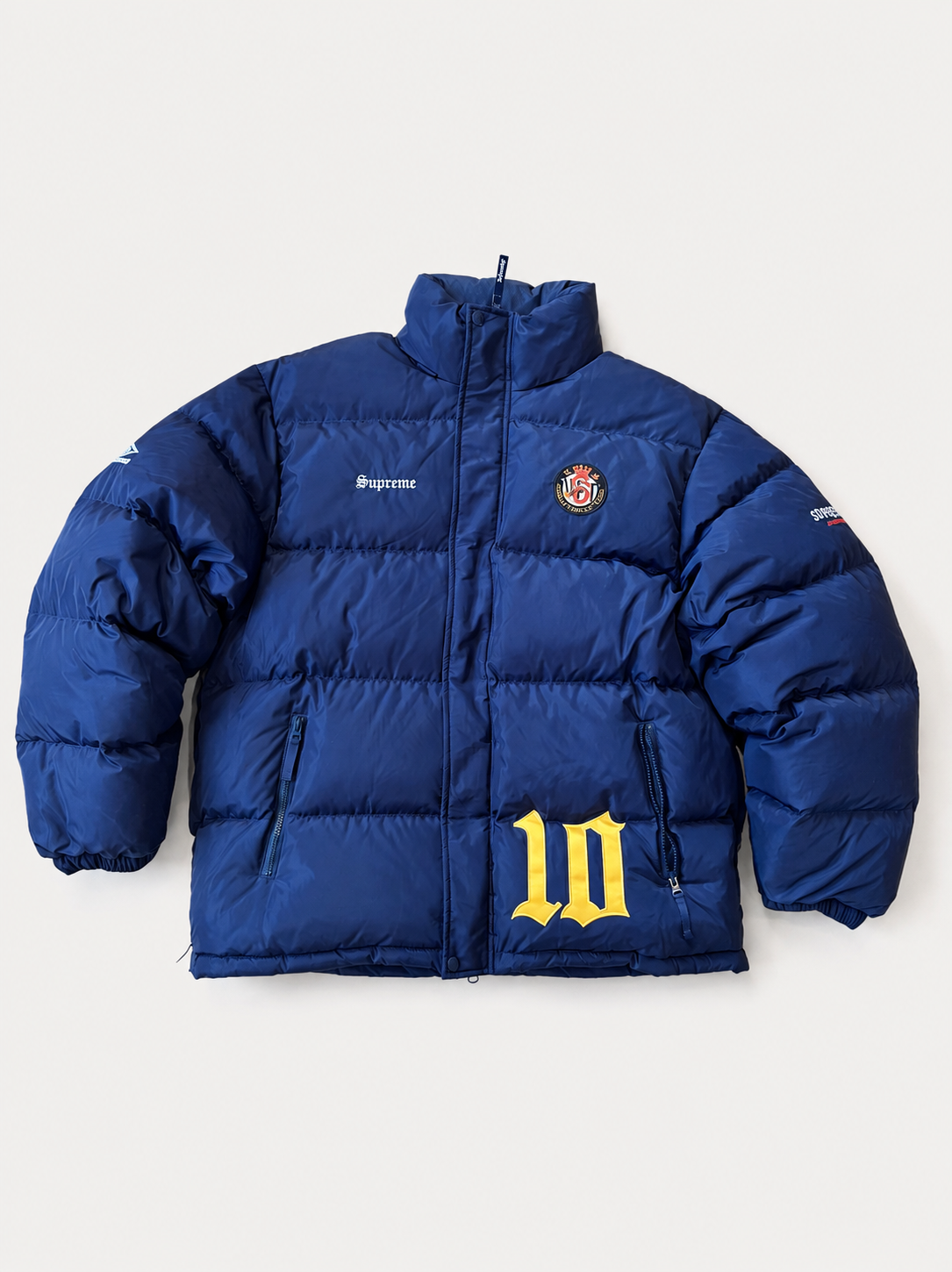 Supreme Umbro Down Puffer Jacket — XL, Mørkeblå